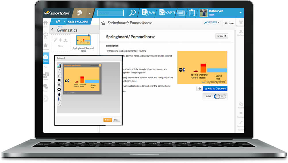 Gymnastics Coaching Chalkboard