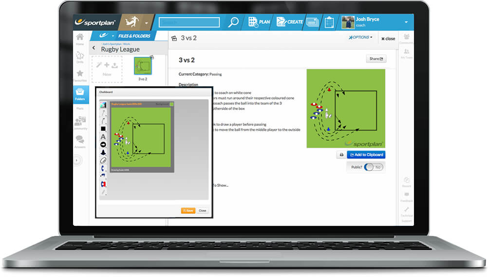 Rugby League Coaching Chalkboard