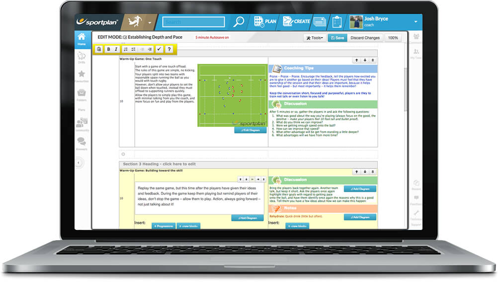 Rugby League Session Planner