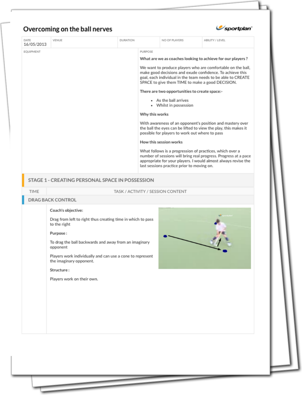 on the ball nerves Hockey Lesson Plan Sportplan