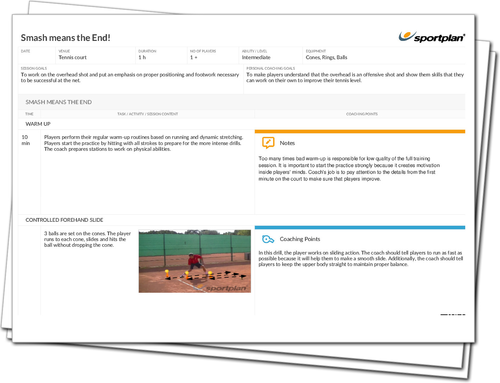 Smash Means The End Tennis Lesson Plan Session Sportplan