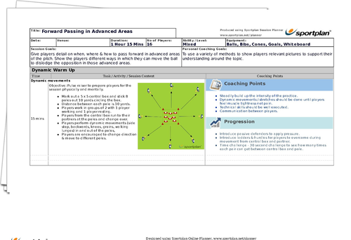 Forward Passing in Advanced Areas | Football Lesson | Sportplan