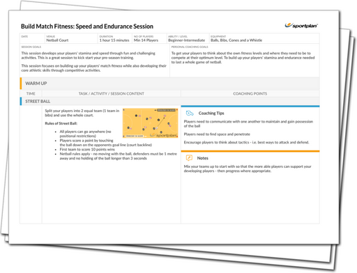 Build Match Fitness: Speed and Endurance Session Lesson Plan