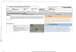 Tennis Lesson Plan: Control and Consistency on the Court