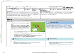 Developing decision making skills to improve support play! Lesson Plan