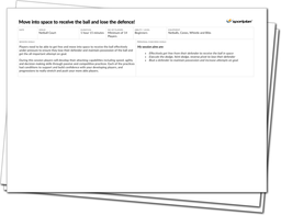 Move into space to receive the ball and lose the defence! Lesson Plan