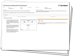 Fast Breaks Leading with your Goalkeeper Lesson Plan