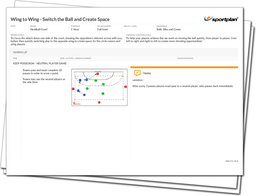 Wing to Wing - Switch the Ball and Create Space Lesson Plan