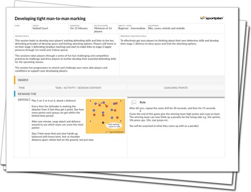 Developing tight man-to-man marking Lesson Plan