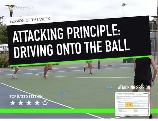 Netball Lesson Plan: Developing effective team defence to deny space and force errors up and down the court! + Attacking Principle - Driving onto the ball to maintain possession.