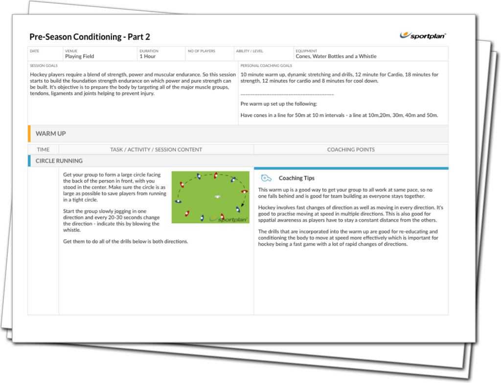 PreSeason Conditioning Part 2 Hockey Lesson Plan Sportplan
