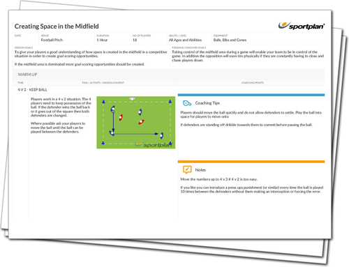 Creating Space in the Midfield | Football Lesson Plan | Sportplan