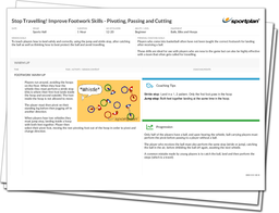 Stop Travelling! Improve Footwork Skills - Pivoting, Passing and Cutting. Lesson Plan