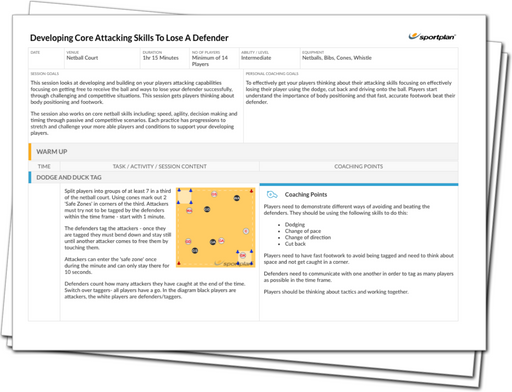 Developing Core Attacking Skills to Lose a Defender Lesson Plan