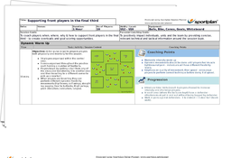 Supporting front players in the final third Lesson Plan