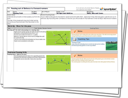 Passing out of Defence to Forward runners Lesson Plan