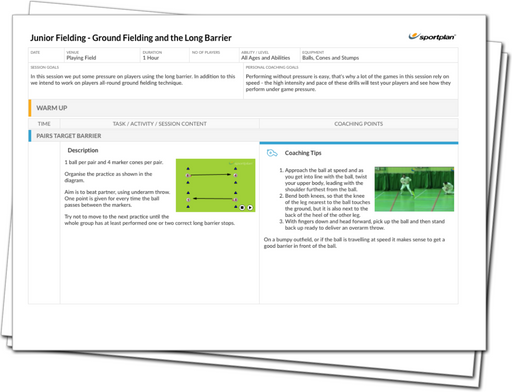 Cricket Lesson Plan: Junior Fielding PLUS Decision Making Sessions