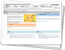 Developing the Defending Principles - Deny Space and Apply Pressure Lesson Plan