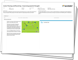 Junior Passing and Receiving - Improving speed of thought Lesson Plan