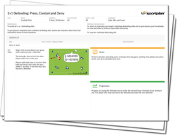 1v1 Defending: Press, Contain and Deny Lesson Plan