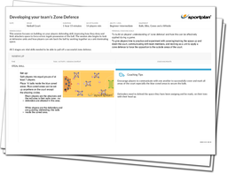 Netball Lesson Plan: Developing your team's Zone Defence