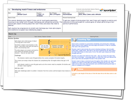 Developing match fitness and endurance! Lesson Plan