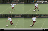 First touch with outside of kicking foot | Technique video
