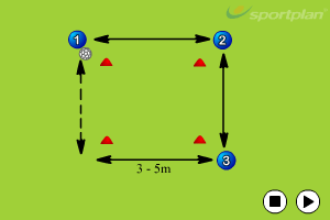 Square Ball 2 Passing and Receiving - Soccer Drills, | Sportplan