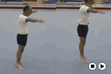 Jumping (2Foot to 2 Foot) with arms horizontal to the side. | Key 1 content jump & twist
