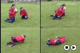 Tackling on knees (with direction). | Tackling