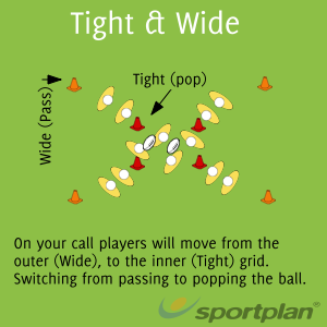 Tight & Wide Passing - Rugby Drills, Rugby | Sportplan